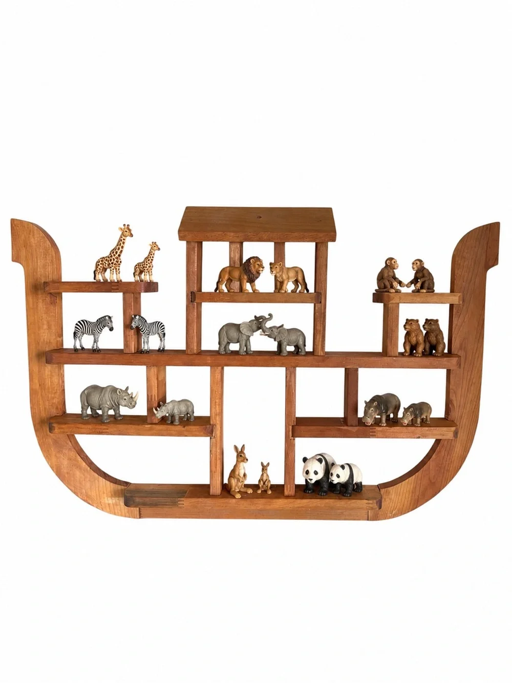 Vintage Noah’s Ark Wooden Wall Shelf Curio Display Shelf 22” Wide Nursery Decor